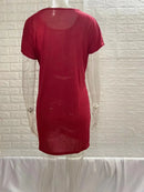 Women's Short Sleeve Asymmetrical Lace Up Dress