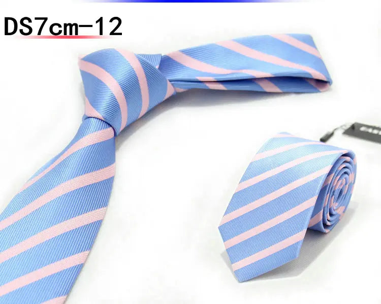 New 7CM Mens Ties Striped Necktie Formal Classic Business Neck Ties Jacquard Woven Necktie For Men Groom Wedding Party Neckwear