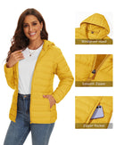 TACVASEN Winter Hooded Puffer Jacket Womens Quilted Warm Coats Casual Windbreaker Waterproof Padded Lightweight Outdoor Outwear