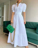 Women's Stripe Print High Waist Dress