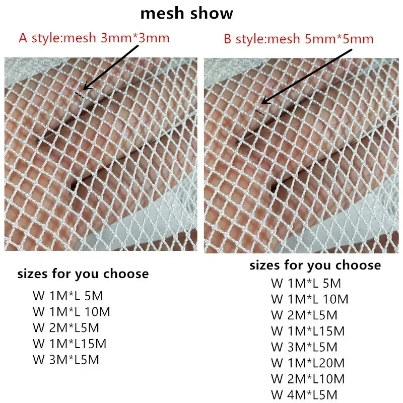 3mm-5mm Mesh Semi-Finished Knotless Nylon Fishing Net