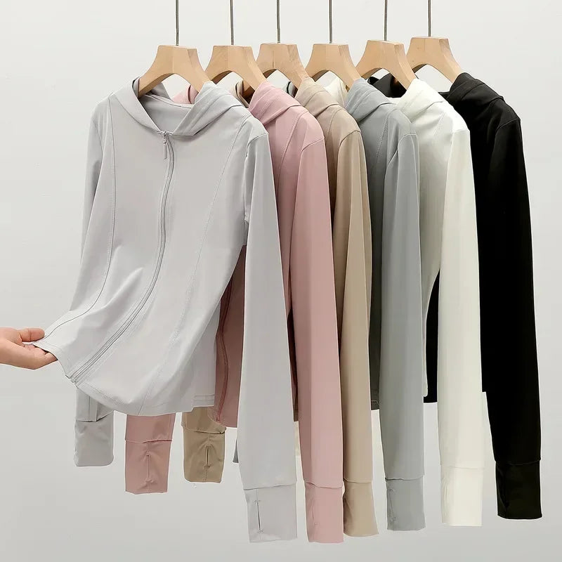 Sports Coat Hoodies Women Sweatshirt Sun Protective Clothing UV Protective Clothing Is Cool and Breathable JackeWomen Jacket