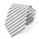 Fashion 8CM Mens Necktie Silver Light Grey Color Stripes Floral Plaid Ties For Man Groom Neck Tie For Business Wedding Party