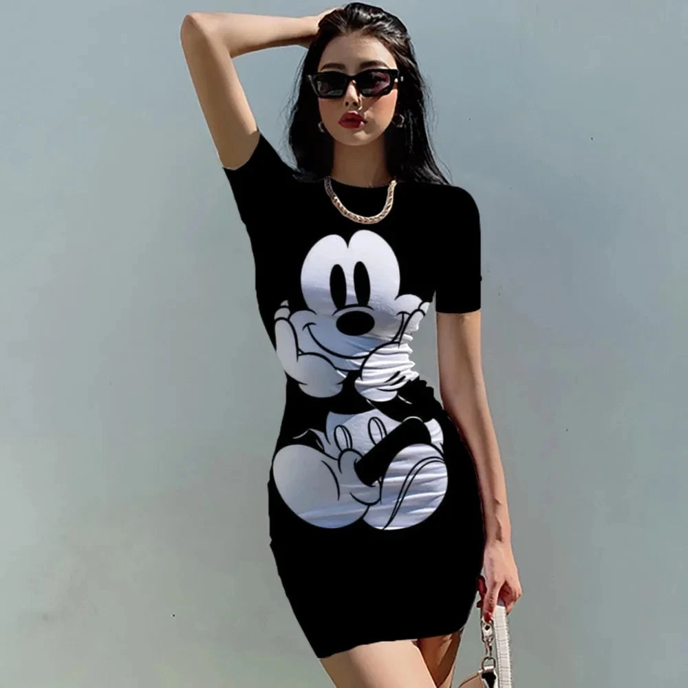 Disney Cartoon Print Minnie Mouse Dress