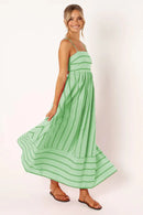 Spring And Summer Striped Vest Backless Large Swing New Dress For Women, Collarless And Sleeveless Oversized Swing Dress