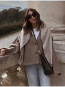 Women Vintage Blends Fit Blazer Coat