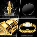 Ladies Waterproof Gold Luxury Stainless Steel Watches