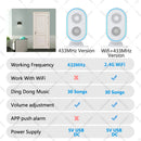 Tuya Wifi Home Security Alarm System Or 433MHz Wireless Receiver Smart Welcome Ding Dong Chime Ringtone PIR Motion Detect Device