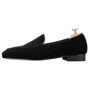 Piergitar 2022 Handmade Meteor Shower Design Velvet Men's Loafers British Style Classic Slip-On Men Smoking Slippers Plus Size