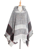 New Autumn Winter Fishbone Pattern Women's Hooded Cape Pullover Cape Women Poncho Lady Capes Black Cloaks