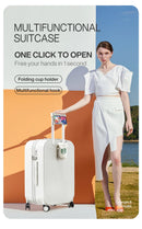 Carry On Luggage with Cup Phone Holder