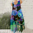 Women's Oversized Floral Pattern Sleeveless Mini Dress