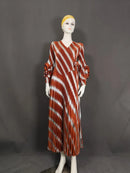 Miyake Pleated New Wholesale V-neck Long-sleeved Hand-cranked Flower Bronzing Waist African Women's Dress Miyak