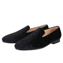 Mens Smoking Slippers with Breathable Leather Insoles and Handmade Sequins for Proms And Parties