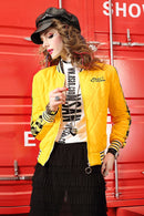 Yellow Winter coat for women short jackets for women Women's Long Sleeve coat Woman clothing Women's top