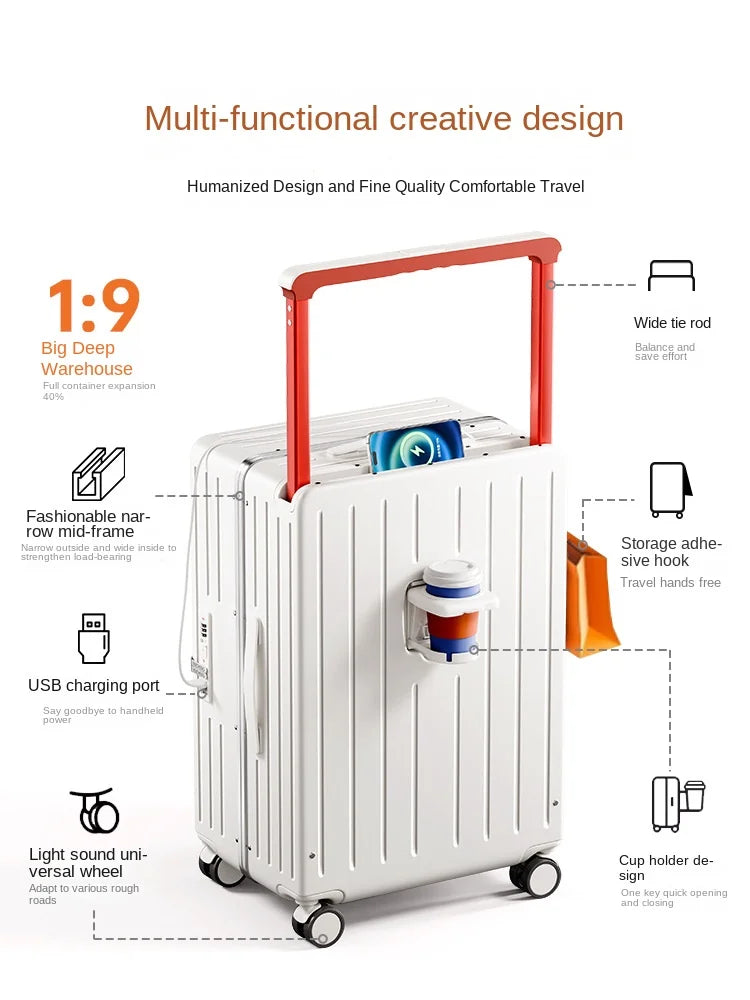 Wide Trolley Carry-on Suitcase