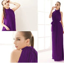 Sleeveless Chiffon Maxi Satin Long Silk Dress