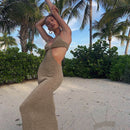 Women's backless spaghetti strap dress