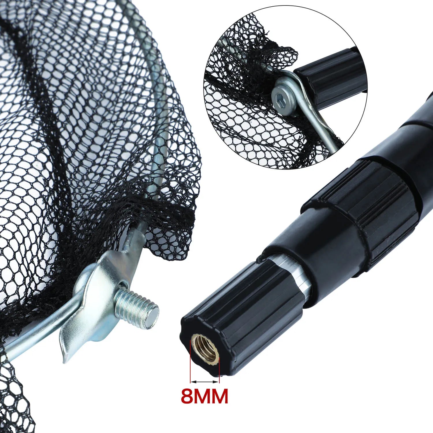 Fishing Net Aluminum Alloy Telescopic Rubber Handle