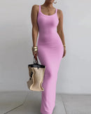 Gradient Printed Long Dress Summer New Women's Fashionable Printed Sexy Sleeveless Suspender Slim Fit Hip Hugging Long Dress
