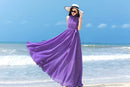 Sleeveless Chiffon Maxi Satin Long Silk Dress