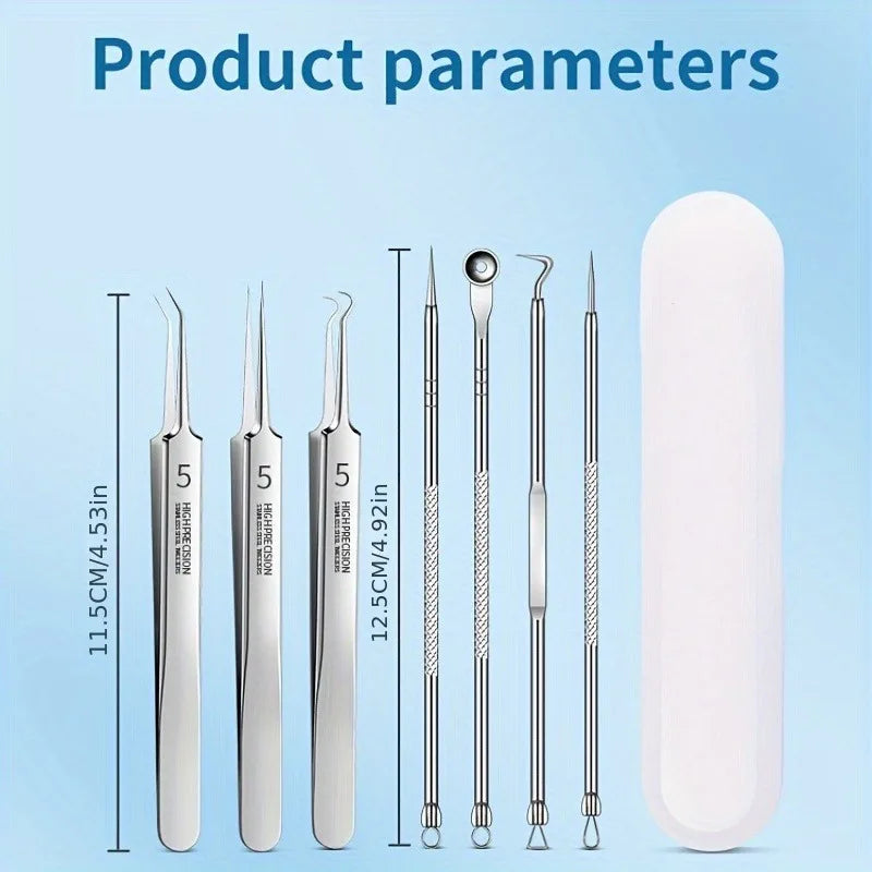 8-piece stainless steel acne and blackhead removal tool set