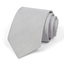Fashion 8CM Mens Necktie Silver Light Grey Color Stripes Floral Plaid Ties For Man Groom Neck Tie For Business Wedding Party