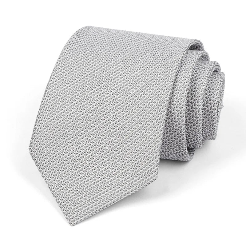 Fashion 8CM Mens Necktie Silver Light Grey Color Stripes Floral Plaid Ties For Man Groom Neck Tie For Business Wedding Party
