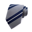 Fashion 8CM Mens Necktie Silver Light Grey Color Stripes Floral Plaid Ties For Man Groom Neck Tie For Business Wedding Party