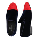 Piergitar Mixed Velvet Men's Loafers For Party And Wedding Handmade Slip-On Moccasins Red Outsole Breathable Leather Insole