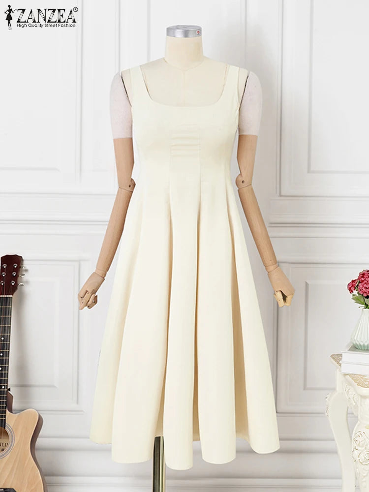 Women Vintage Sleeveless Tank Dress