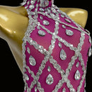 New Rhinestone Sequined Sleeveless Floor Length Dress for Dance Sexy Backless Tight Dress Holiday Party Club Birthday Dress