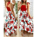 2022 New Independent Station Amazon Tank Splicing Printing Irregular Strapless Dress Large Quantity In Stock