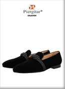 Piergitar Summer New Style Handmade Leather Rope Shape Men's Loafers Breathable Leather Insole Male Smoking Slippers Plus Size