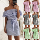 Women's Off Shoulders Ruffled Sleeves Dress
