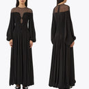 Customized Elegant Lace-Panel Maxi Dresses A-Line