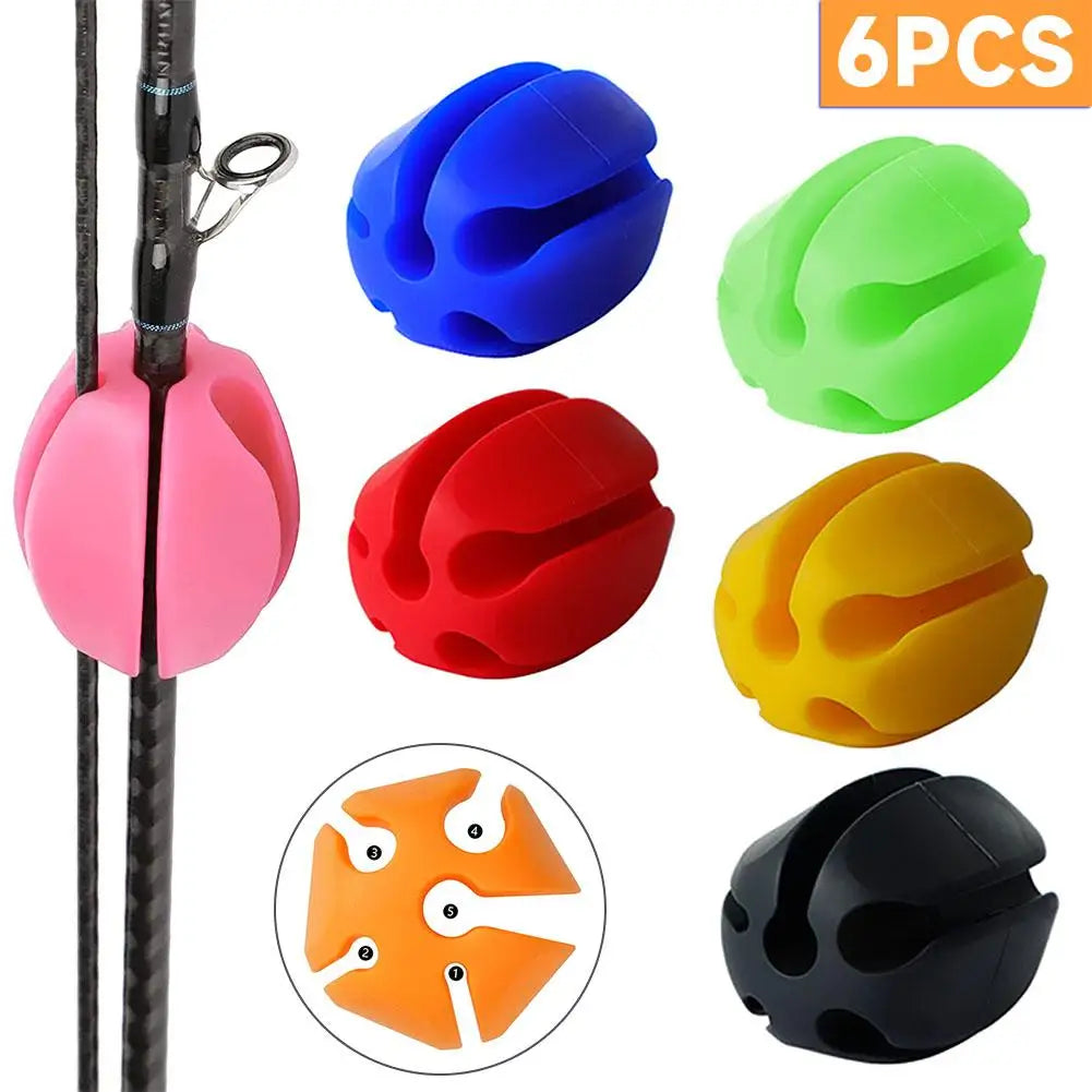 6pcs Silicone Fishing Rod Holder Ball