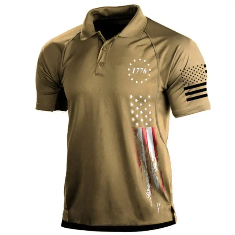 1776 Independence Day Military Polo Shirt Men T-shirt