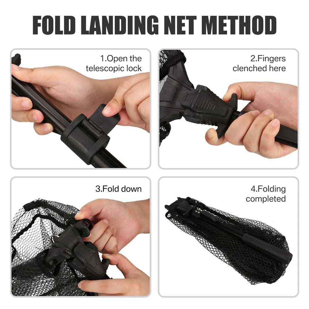 Telescopic Landing Net Folding Fishing Pole