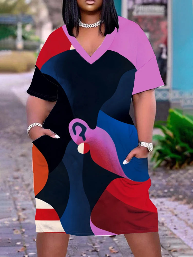 plus Size Women's Long Sleeve T-Shirt 3D Flower Print Casual Black History Moon Design Summer 2025 New Clothing