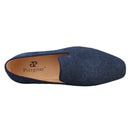 Piergitar 2022 New Summer Style Navy Denim Men's Loafers Red Outsole Man Smoking Slippers Breathable Leather Insole Plus Size