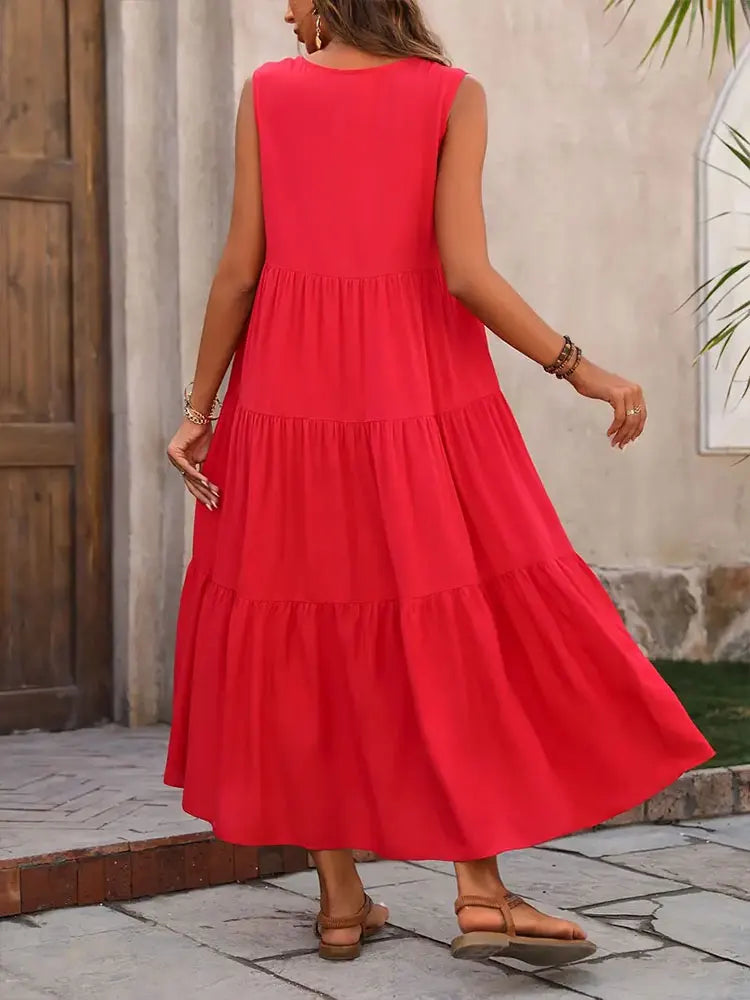 Long Loose Ruffle Dress