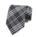 Fashion 8CM Mens Necktie Silver Light Grey Color Stripes Floral Plaid Ties For Man Groom Neck Tie For Business Wedding Party