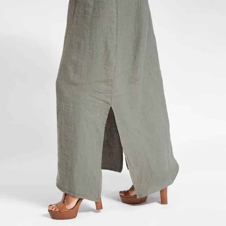 Women Cotton linen Long Slip Dress