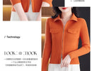 Spring Autumn Women Knitted Sweater Cardigan Short Jacket 2025 New Korean Fashion Zipper Solid Turn-Down Knit Coat Female Tops