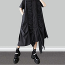 Stripe Print Mid Length Buttoned Midi Dress