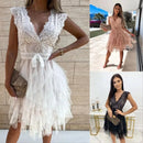 Women's V Neck Lace Dress