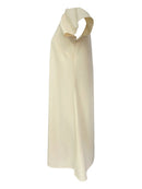 2024 Spring Summer Women's V-Neck Midi Dress Soft Stretch Office Casual Chic Solid Color No Belt Included