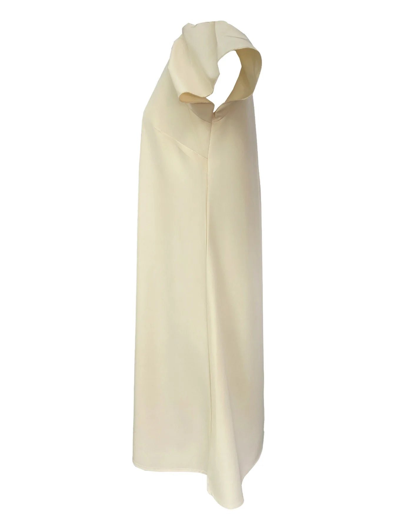 2024 Spring Summer Women's V-Neck Midi Dress Soft Stretch Office Casual Chic Solid Color No Belt Included