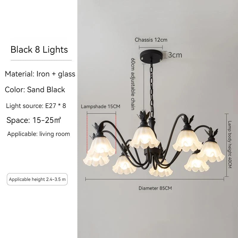 Green Pastoral Style Flower Pendel Chandelier